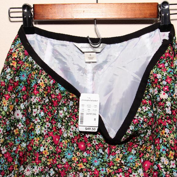 NEW Christopher & Banks Floral Pleated Cotton Skirt Size 8 - Picture 9 of 11